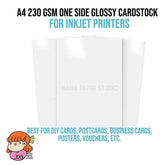 πΈπ¬ A4 One Side Glossy Thick Cardstock 230 GSM Paper nanapaperstudio