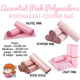 🇸🇬CLEARANCE SALE Pastel Pink Rose Gold Polymailers FREE N.MAIL Courier Mailing Bags Thick Waterproof nana paper studio