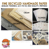 πΈπ¬ Fine Handmade Recycled Paper Wide Whole Sheet 64x94cm