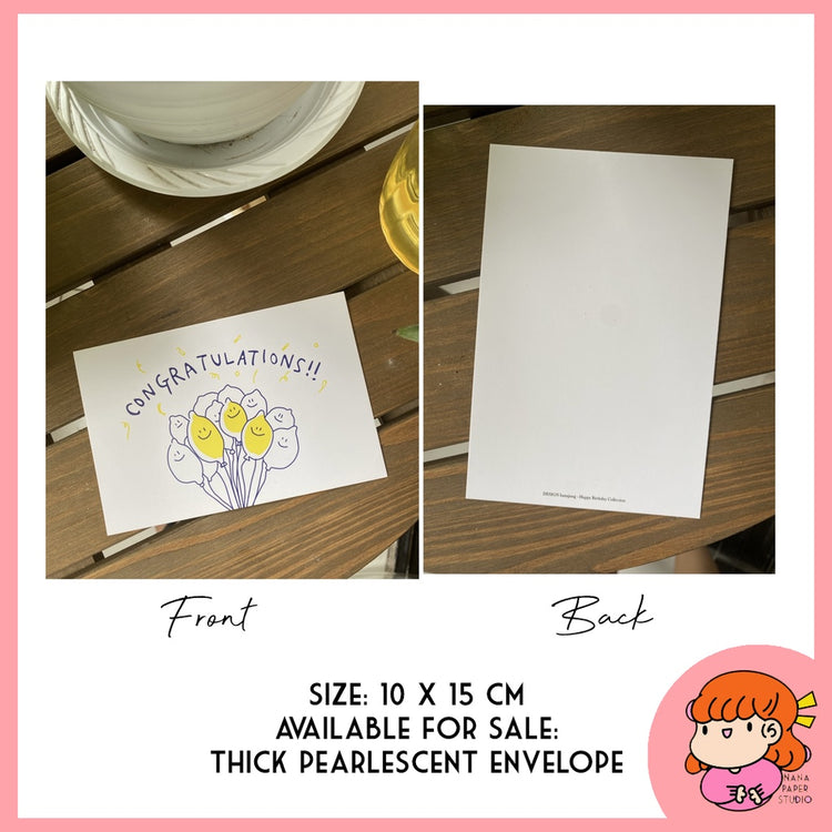 πΈπ¬ Minimalist Happy Birthday Congrats Congratulations Postcard Greeting Card 1pc