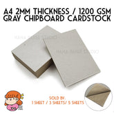 πΈπ¬ A4 A5 1320gsm / 2mm / 1.5mm / 990gsm Gray Chipboard Cardstock