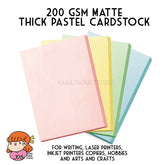 πΈπ¬ A4 230 GSM Pastel Thick Cardstock Art Card Printable Pink Blue Yellow