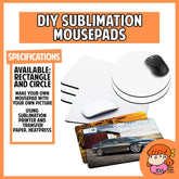 πΈπ¬ DIY Blank Sublimation Mousepad Rectangle Circle