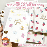 πΈπ¬ 1 PC Gold Foil Mini Best Wishes Just For You Greeting Card with Envelope nanapaperstudio