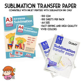 πΈπ¬100 Sheets QUAFF Sublimation Transfer Paper 100 GSM nanapaperstudio