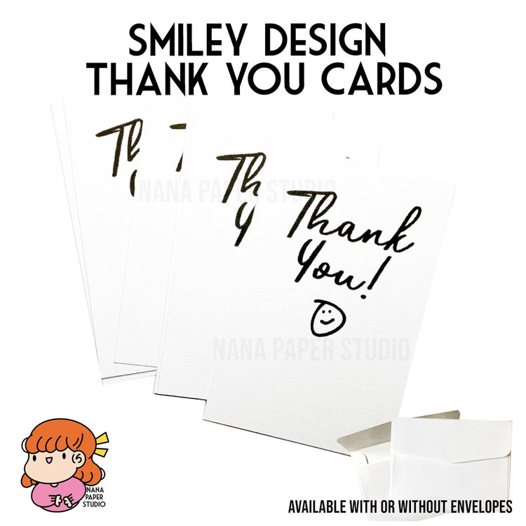 πΈπ¬ Thank you Card Smiley Design Minimalist Simple Nana Paper Studio