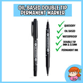 🇸🇬 Double Tip Permanent Marker Oil Based Black Pen 1 PC