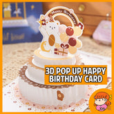🇸🇬3D POP Out Bear Happy Birthday Greeting Card with Glitter Envelope 1PC nanapaperstudio