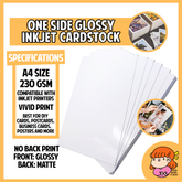 πΈπ¬ A4 One Side Glossy Thick Cardstock 230 GSM Paper nanapaperstudio
