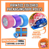 🇸🇬 Colored Printed Adhesive Packing Tape Roll Pink Purple Blue 1 PC