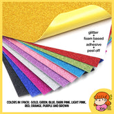 πΈπ¬ A4 Assorted Glitter EVA Foam Adhesive Sticker Paper 10 PCS