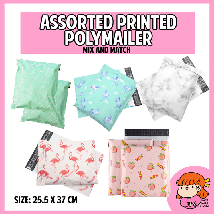 πΈπ¬ Assorted Cute Elegent Marble Gold Unicorn Peach Green Pink Courier Bag Polymailer Nana Paper Studio