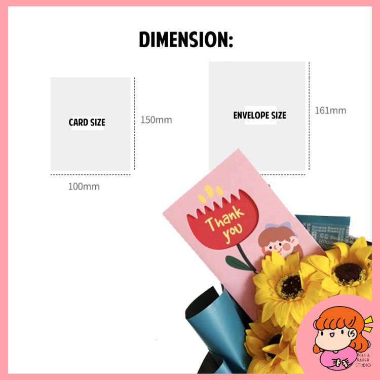 🇸🇬 Girl and Boy Thank You Card for Teachers Day Children Cute Design Fun Trendy Greetings Nana Paper Studio