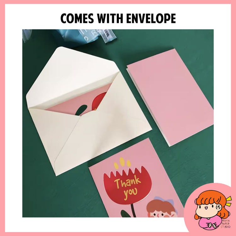 🇸🇬 Girl and Boy Thank You Card for Teachers Day Children Cute Design Fun Trendy Greetings Nana Paper Studio