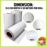 🇸🇬 Cold Laminating Film Roll Photo Top Matte Glossy Glitter Transparent Sticker Protective Sheet Nana Paper Studio