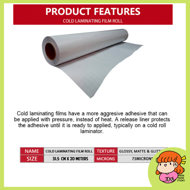 πΈπ¬ Cold Laminating Film Roll Photo Top Matte Glossy Glitter Transparent Sticker Protective Sheet Nana Paper Studio