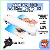 πΈπ¬ A4 Portable Laminator Laminating Machine Hot and Cold for Home Office Projects Slim Light SG Plug