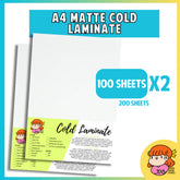 πΈπ¬ A4 Matte Cold Laminate - 200 sheets Photo Top Adhesive Paper