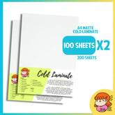 πΈπ¬ A4 Matte Cold Laminate - 200 sheets Photo Top Adhesive Paper