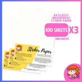 πΈπ¬ A4 Glossy Waterproof Sticker Paper 300 sheets - Inkjet Compatible Vinyl