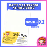 πΈπ¬ A4 Matte Waterproof Sticker Paper 200 sheets - Inkjet Compatible Vinyl