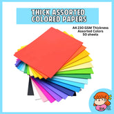 πΈπ¬ 230GSM A4 Thick Assorted Colored Papers 50 100 Sheets - Art Paper for Crafting