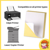 πΈπ¬ A5 Printable Sticker Paper - Matte Paper Based 100 sheets 80 GSM