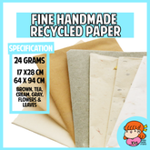 πΈπ¬ Fine Handmade Recycled Paper Wide Whole Sheet 64x94cm