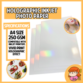 πΈπ¬ Holographic Rainbow Inkjet Photo Paper 250 gsm
