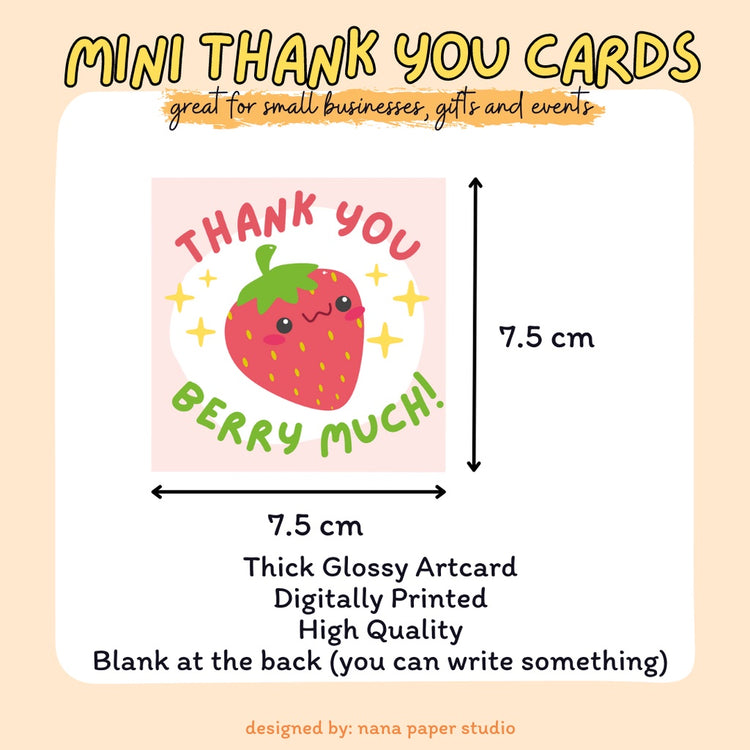 🇸🇬 Mini Thank You Cards Fun Modern Cute Teacher Appreciation Designs 1 PC