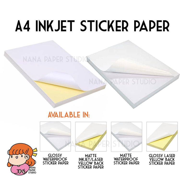 🇸🇬 Sticker Paper A4 Size Waterproof Vinyl Glossy Matte Adhesive FREE NORMAL MAIL nana paper studio