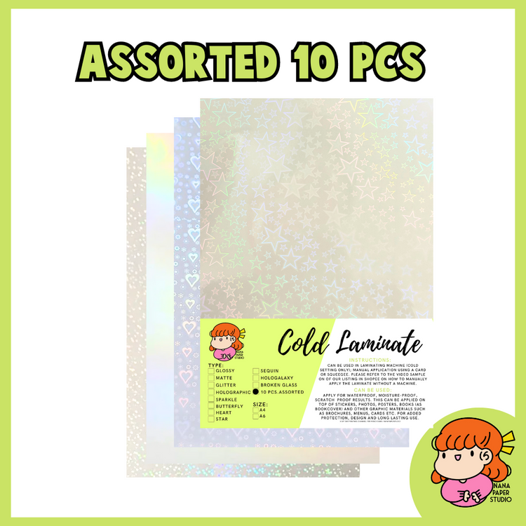 🇸🇬 A4 5/10 Sheets Cold Laminate Sticker Sheet Photo Top Transparent Stickers Glossy Matte