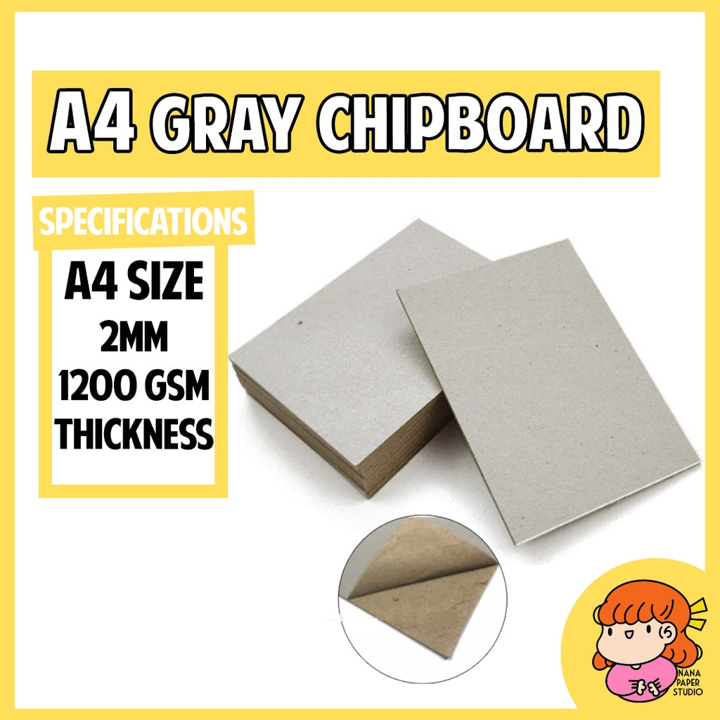 🇸🇬A4 1200 gsm / 2mm Gray Chipboard Cardstock