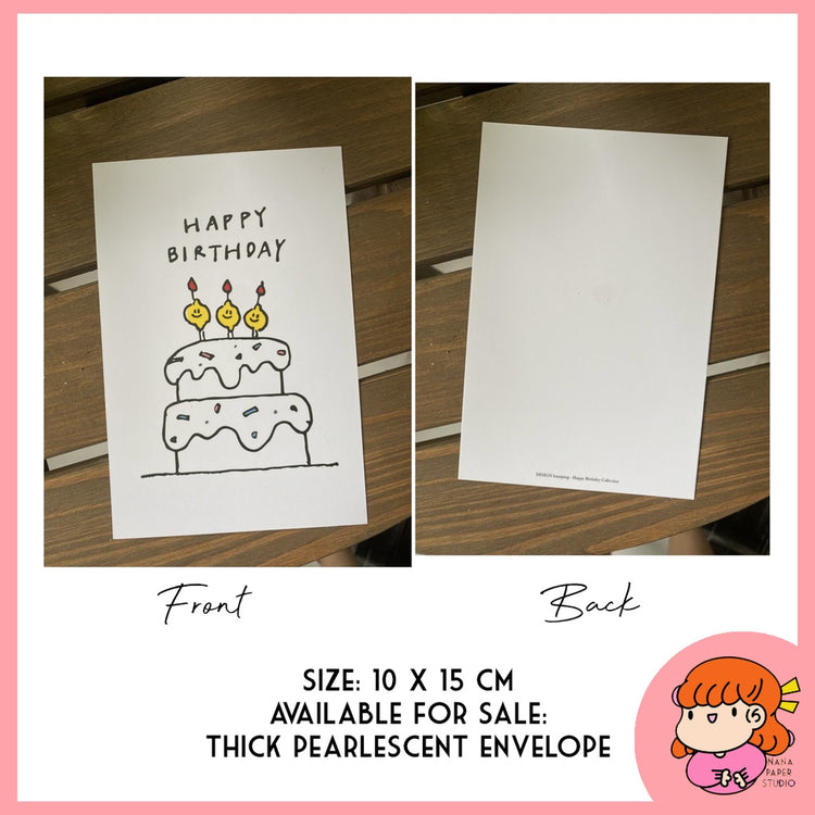 🇸🇬 Minimalist Happy Birthday Congrats Congratulations Postcard Greeting Card 1pc