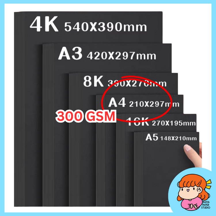 🇸🇬 A4 A3 A5 Thick Black Cardstock High Quality Board