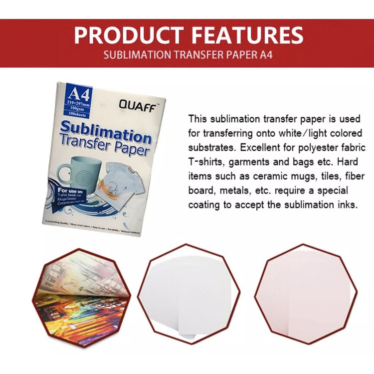 🇸🇬100 Sheets QUAFF Sublimation Transfer Paper 100 GSM nanapaperstudio