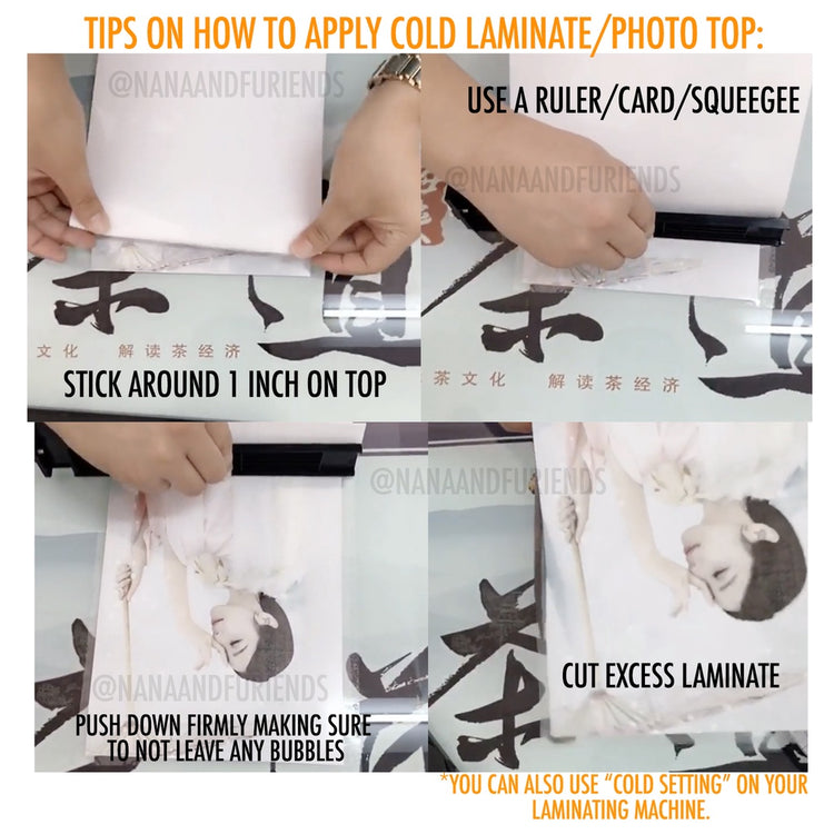 🇸🇬WHOLESALE Cold Laminate Photo Top Protective Sheets Glossy Matte Glitter Sparkle nanapaperstudio