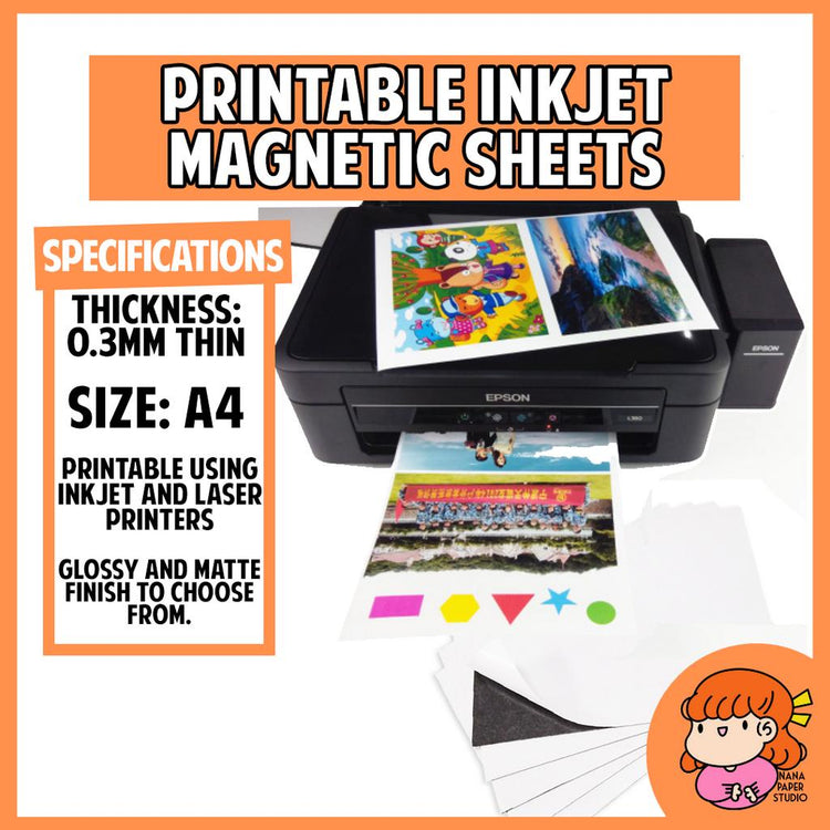 🇸🇬 A4 Printable Inkjet Laser Magnetic Sheets 1 PC