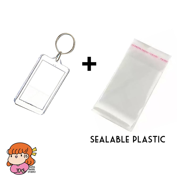 🇸🇬 DIY Blank Photo Insert Acrylic Keychain Square Rectangle 1 PC