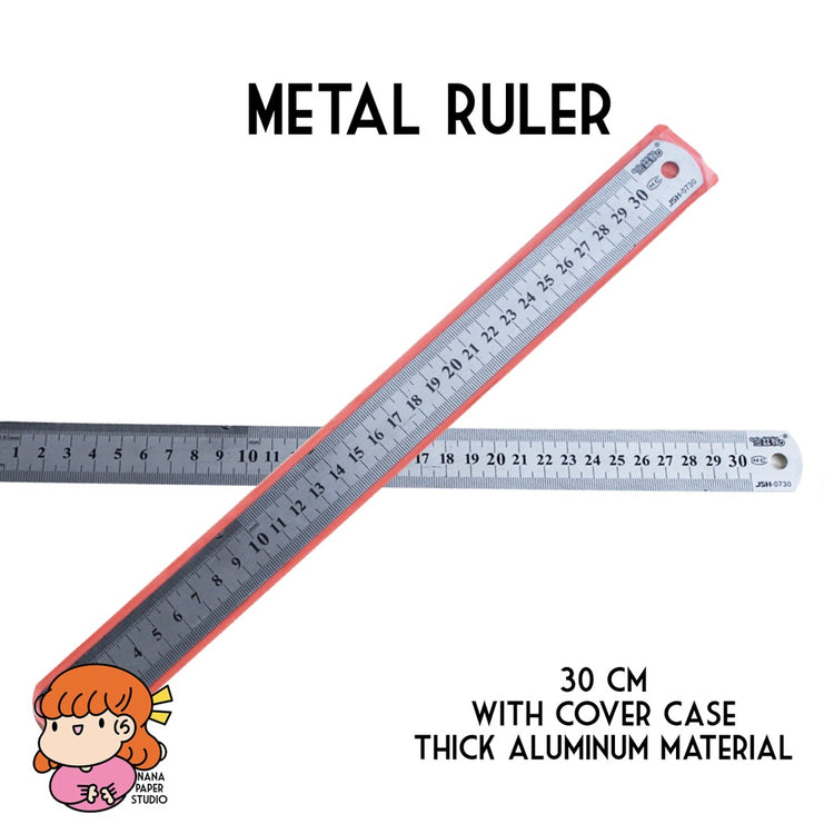 🇸🇬 30cm Heavy Metal Ruler Aluminum 1 PC