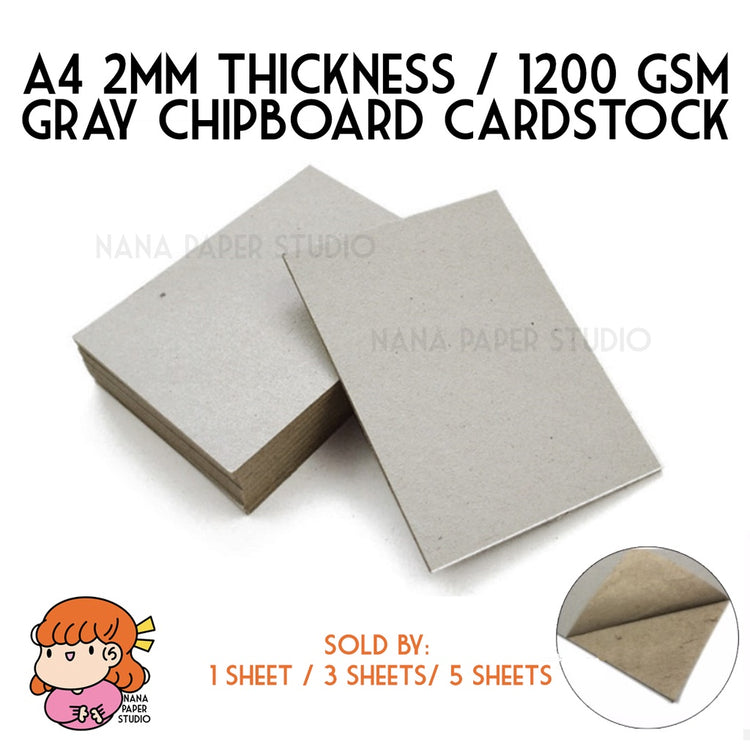 🇸🇬 A4 A5 1320gsm / 2mm / 1.5mm / 990gsm Gray Chipboard Cardstock