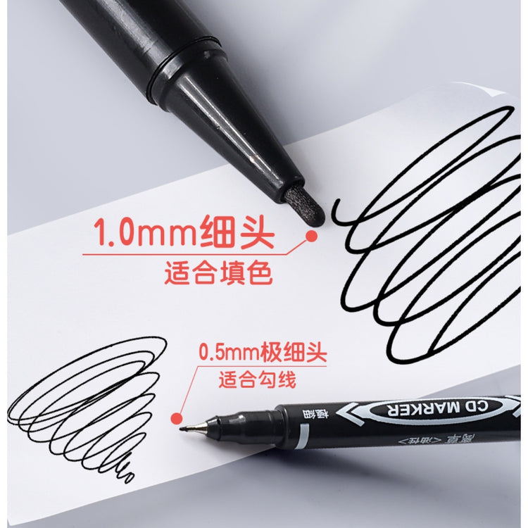 🇸🇬 Double Tip Permanent Marker Oil Based Black Pen 1 PC