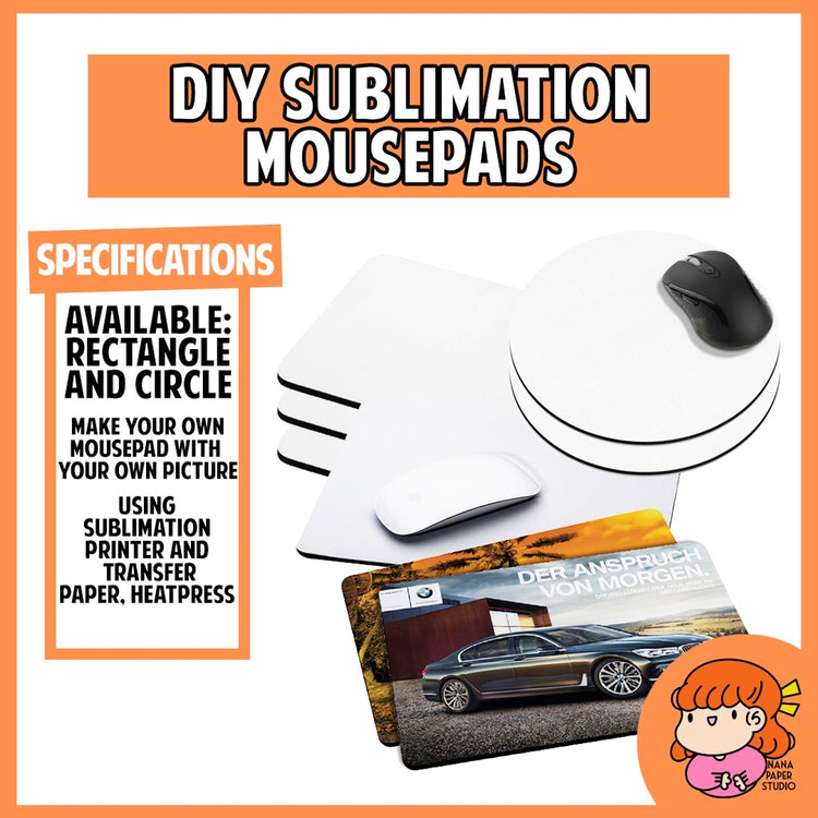 🇸🇬 DIY Blank Sublimation Mousepad Rectangle Circle