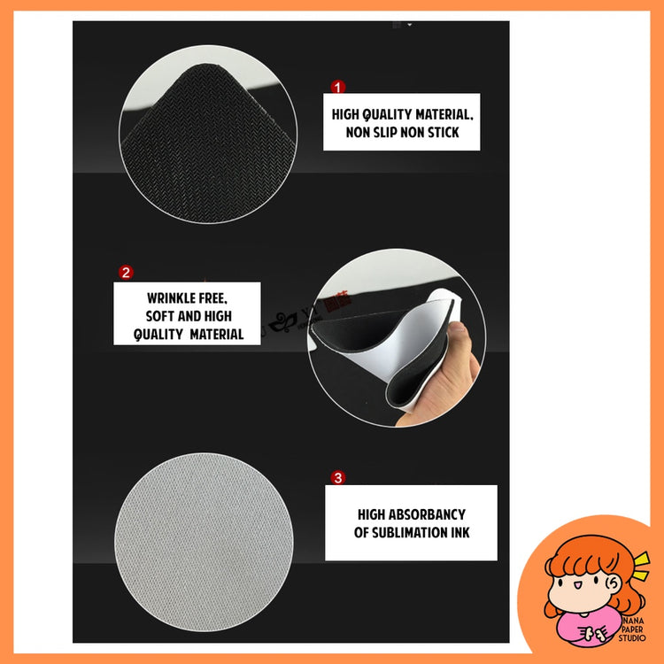 🇸🇬 DIY Blank Sublimation Mousepad Rectangle Circle