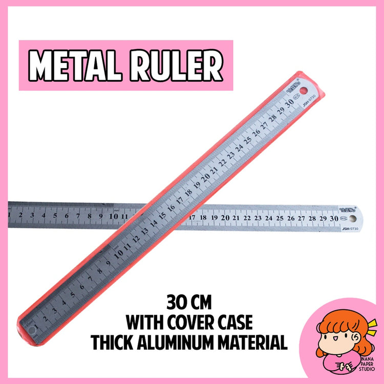 🇸🇬 30cm Heavy Metal Ruler Aluminum 1 PC