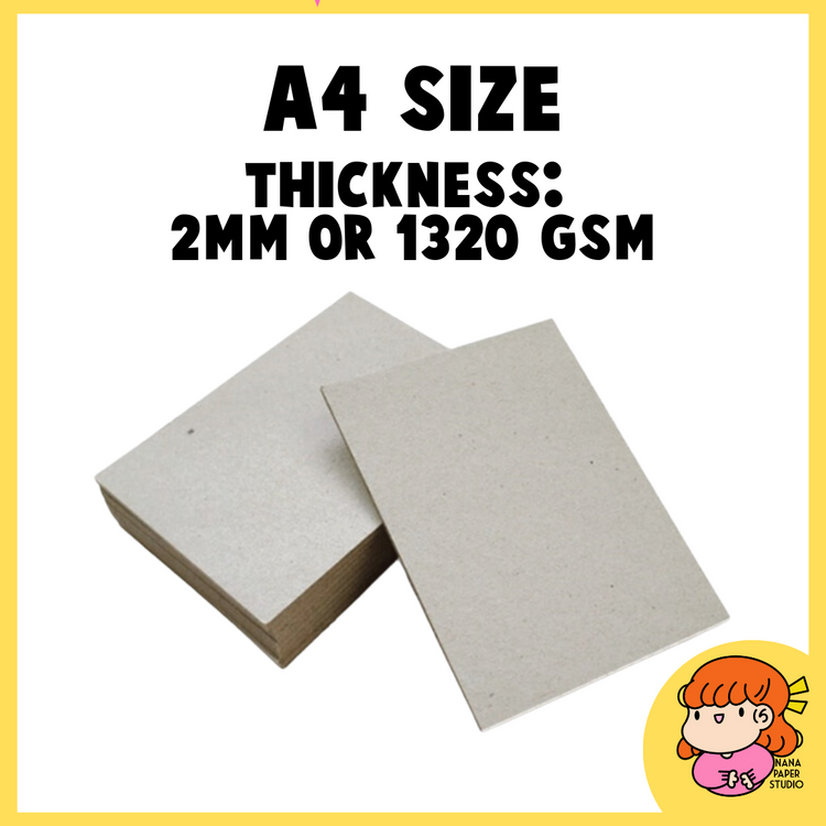 🇸🇬 A4 A5 1320gsm / 2mm / 1.5mm / 990gsm Gray Chipboard Cardstock