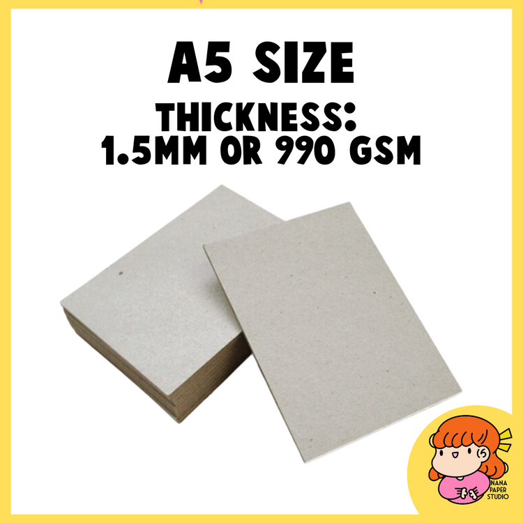 🇸🇬 A4 A5 1320gsm / 2mm / 1.5mm / 990gsm Gray Chipboard Cardstock