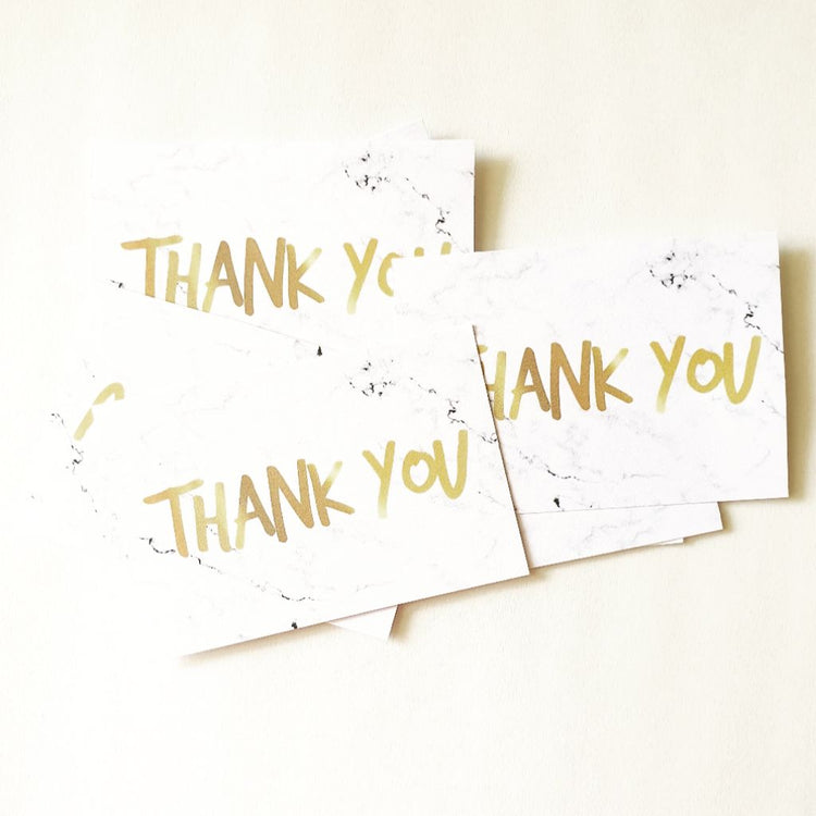 🇸🇬 45pcs Thank you Card Marble and Gold Design nanapaperstudio