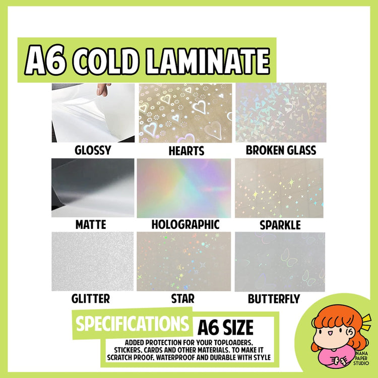 🇸🇬 A6 Cold Laminate Photo Top Film FREE Normal Mail Toploader