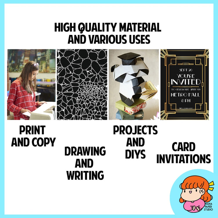 🇸🇬 A4 A3 A5 Thick Black Cardstock High Quality Board